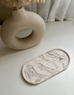 Oval fat stor beige/svart marmorert thumbnail