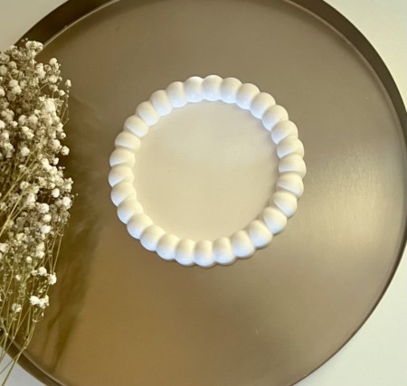 Rundt boble fat beige /M