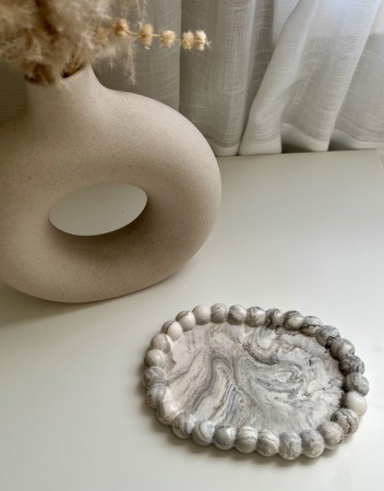 Boble oval fat brun marmorert